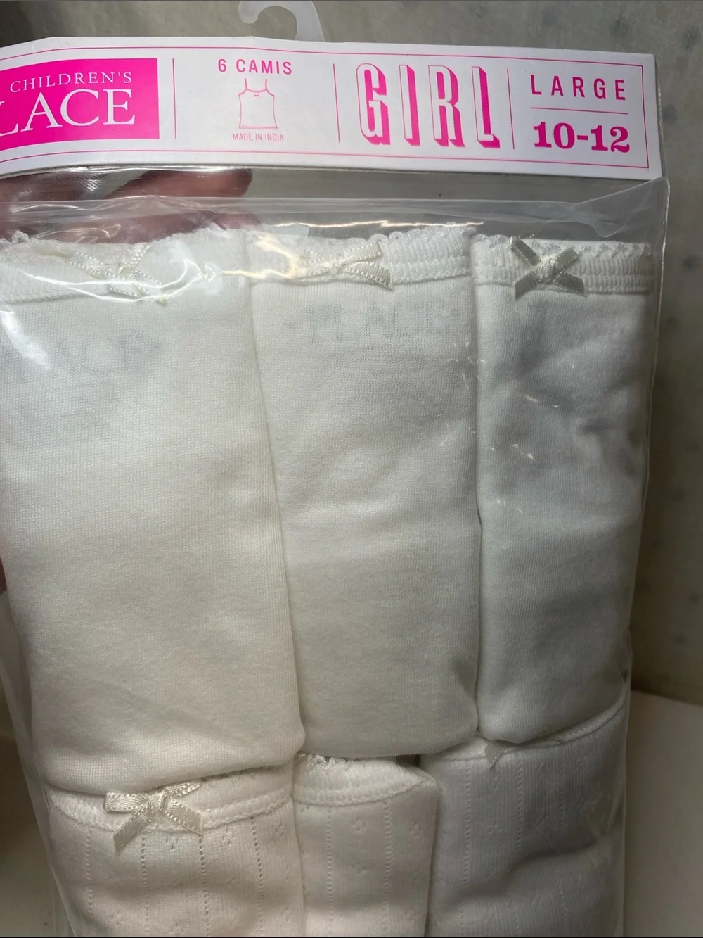 The Children's Place White Girls 6-Pack Camisoles - Large (10-12)